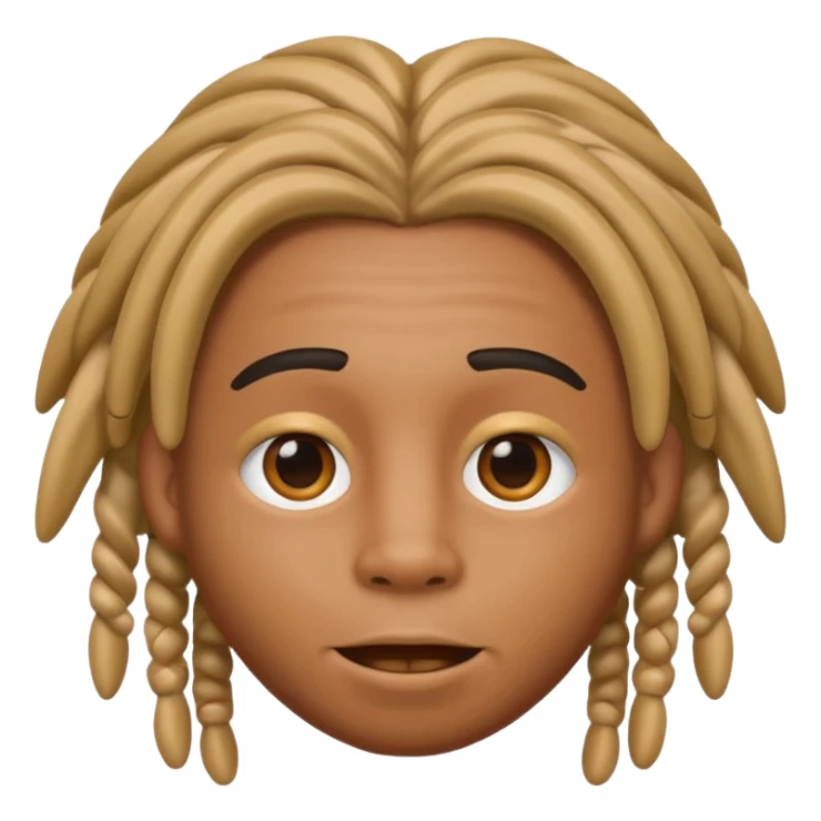 Caramel skin  Animoji young male with straight dreads  sticker
