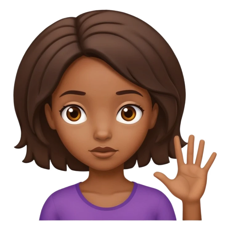 African American girl middle hair part shrugging sticker