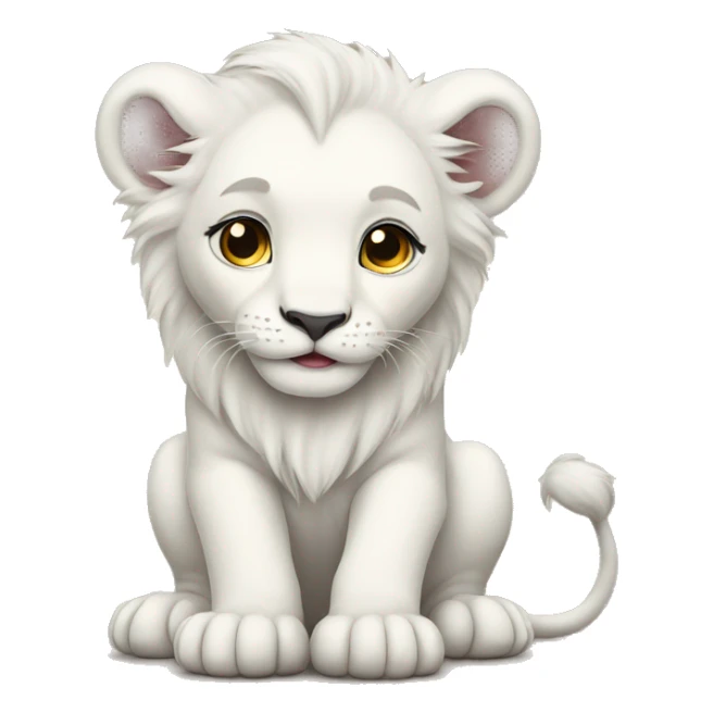 Baby cute  white lion  sticker