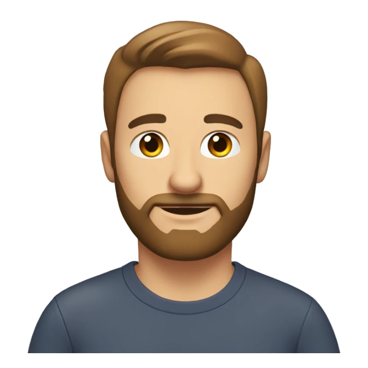 A man with brown médium hair with brown beard and a t-shirt with a “ct” logo sticker