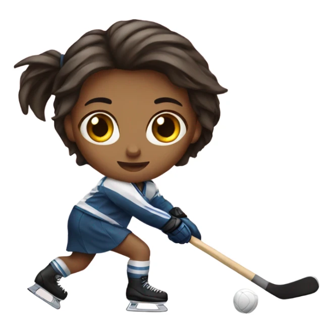 girl with hockey stick sticker