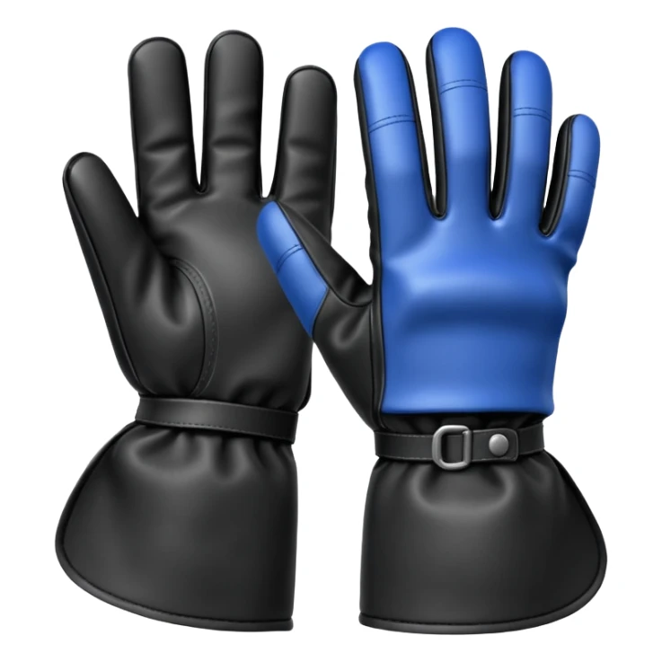 protection gloves black and metal 5 fingers sticker