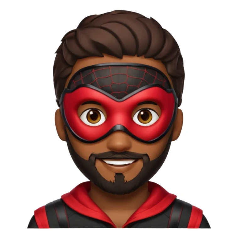 Miles Morales with beard, eye mask, low fade sticker