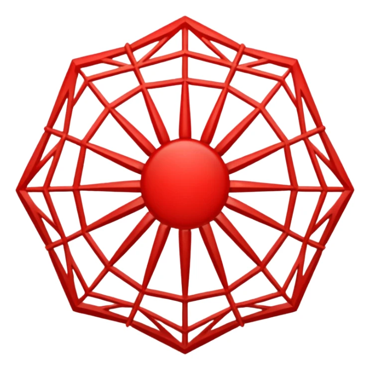 simple Red web, just the web, geometric web sticker