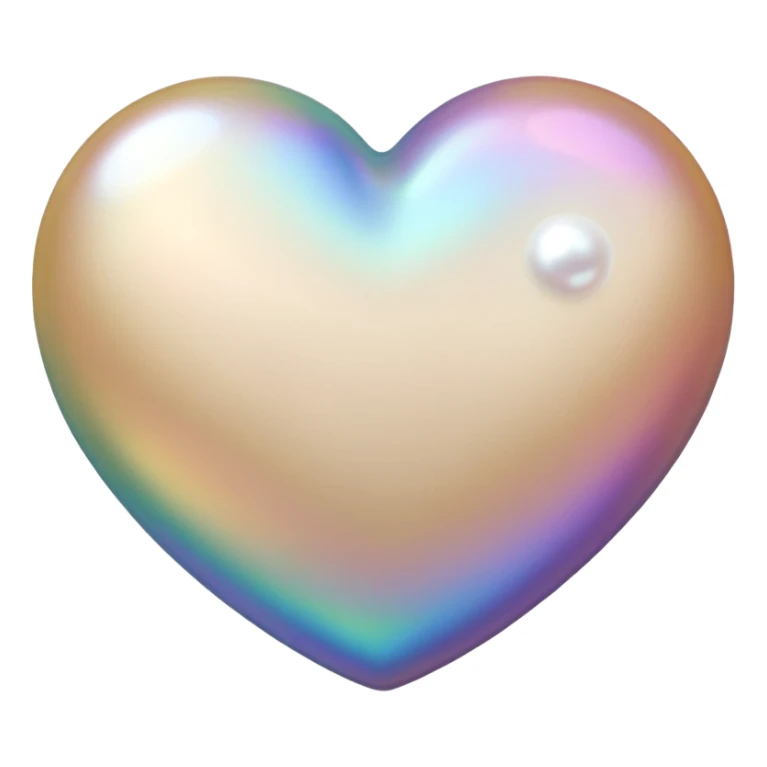 beige heart with a pearl accent sticker