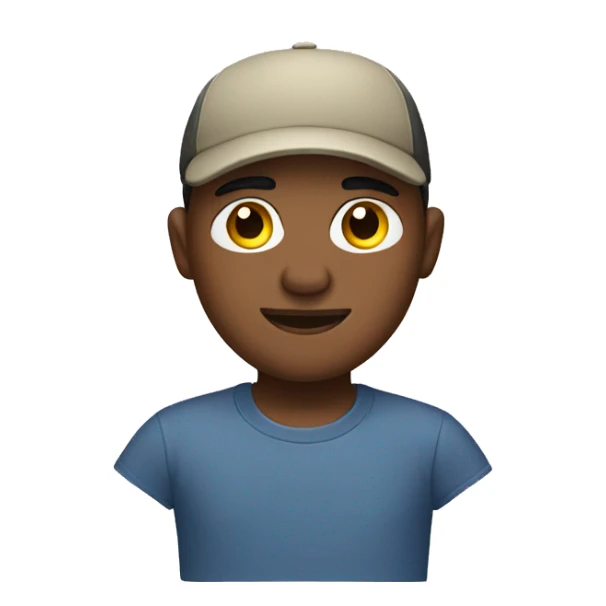 Man with cap and wearing t shirts sticker