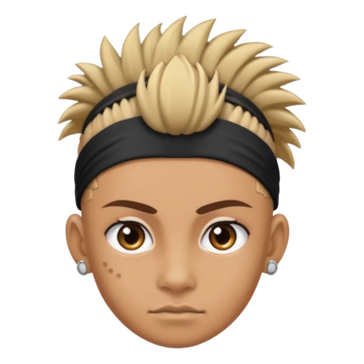 extreme mohawk person face headband sticker