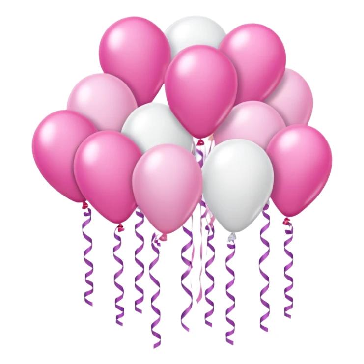 birthday sign in pink and white with ballons sticker