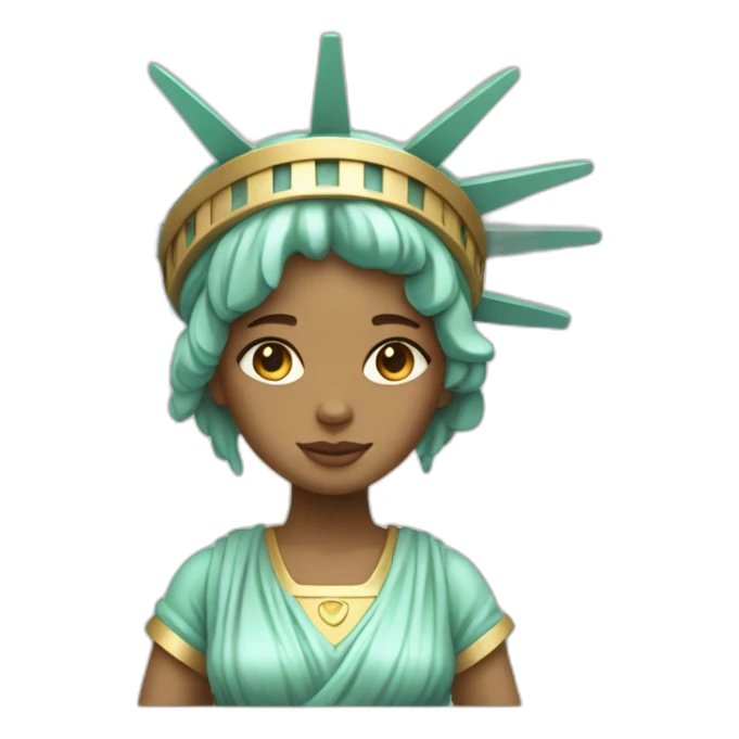 cute beige skin girl statue of liberty sticker