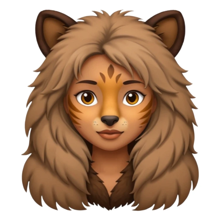 A girl that is half women and half wild animal sticker