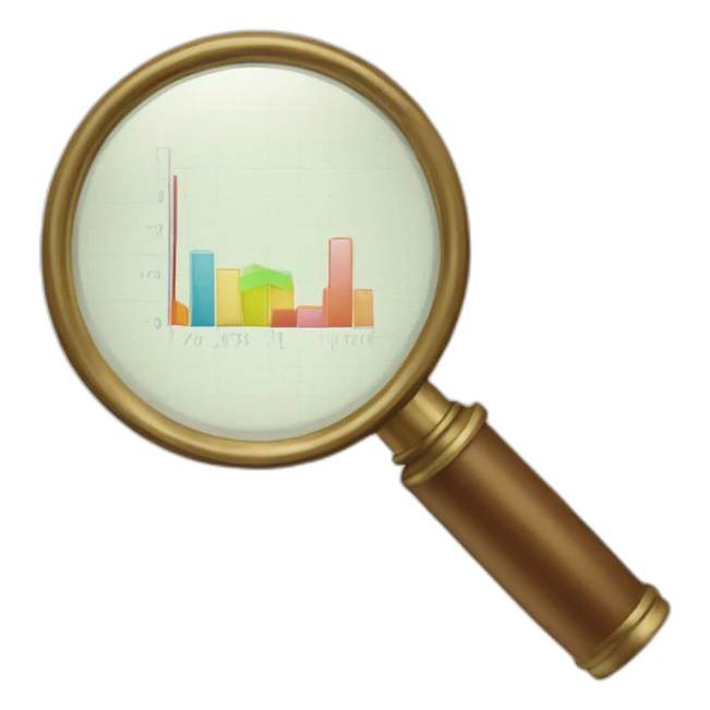 magnifying glass + graph sticker