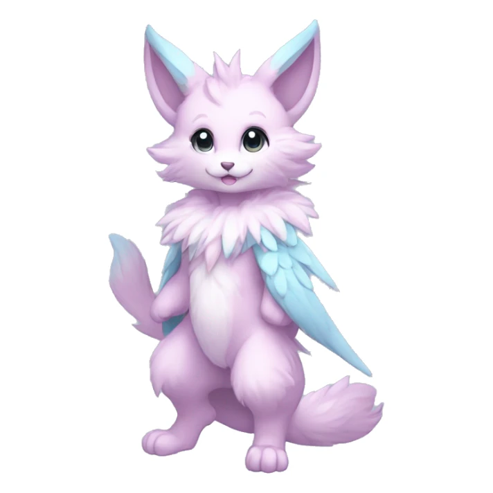 Anthro-Pastel-Fur-Sona-Chibi-Shiny-Fakémon full body sticker
