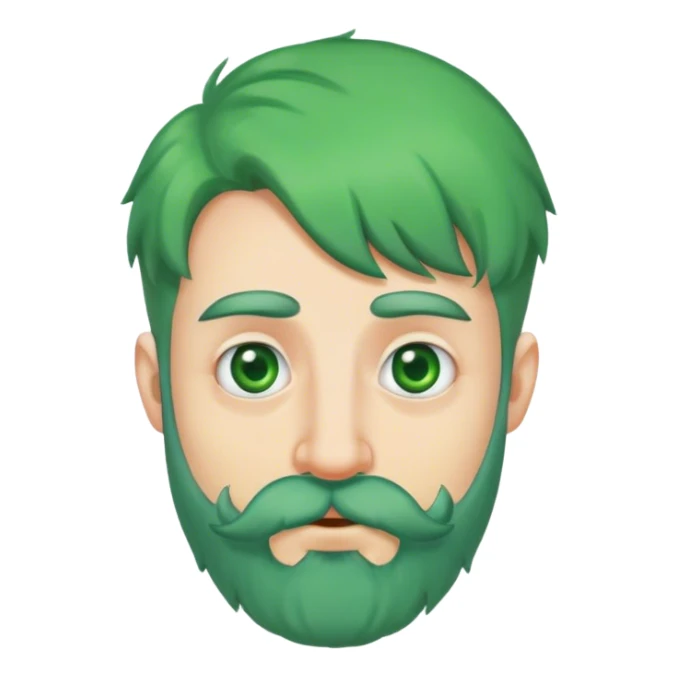 a man with beard, green hair, big nose, and three eyes sticker
