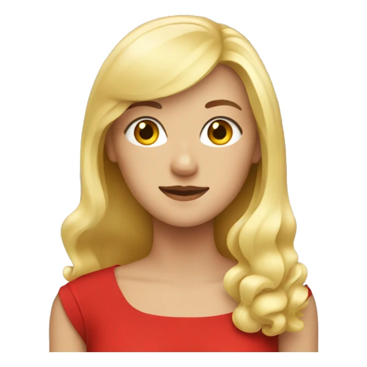 Blonde girl wearing a red dress sticker