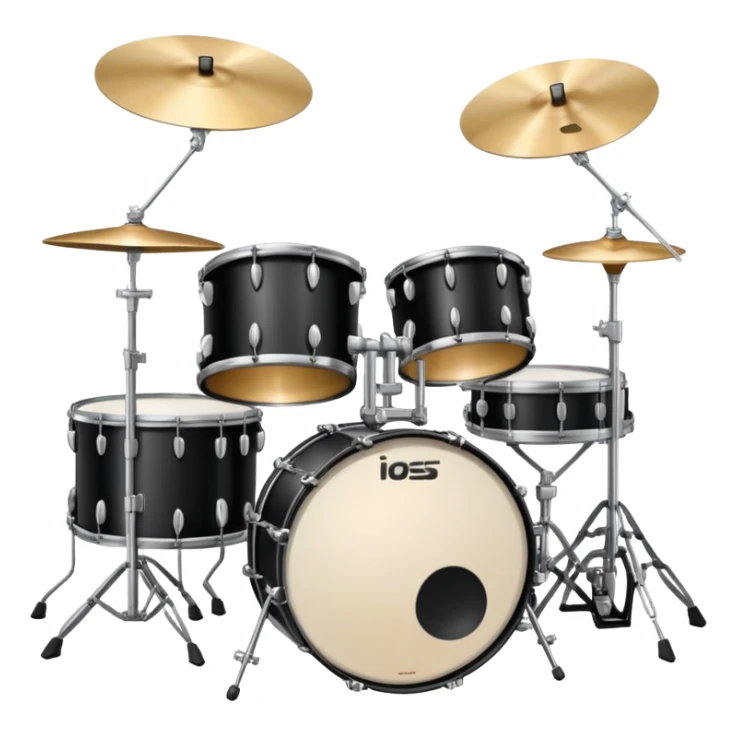 a full drumkit, detailed, all drums and cymbals visible sticker