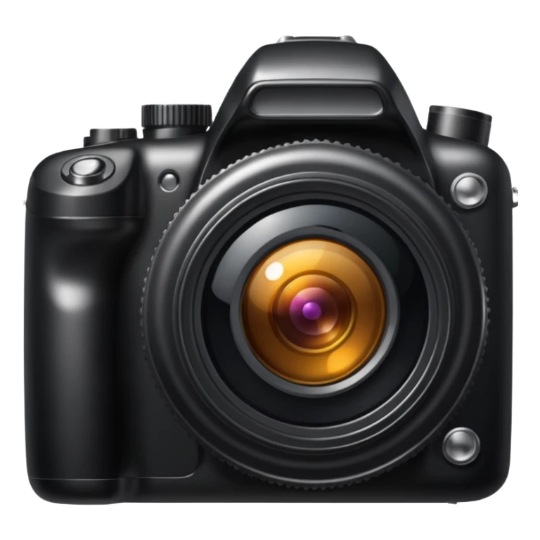 photo camera, with lens detail, no text sticker