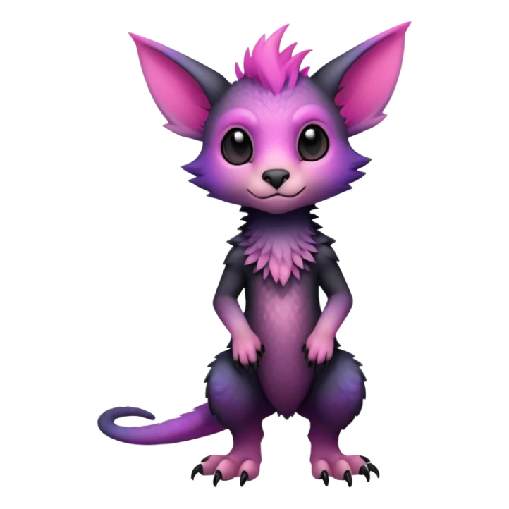 Cool Edgy Black-pink-purple-gradient Trico-animal-creature full body sticker