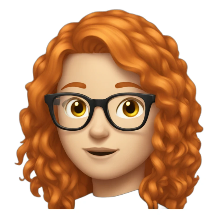Gamergirl Ginger Hair glasses sticker