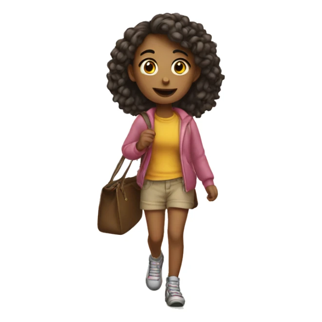 Girl walking out the door sticker