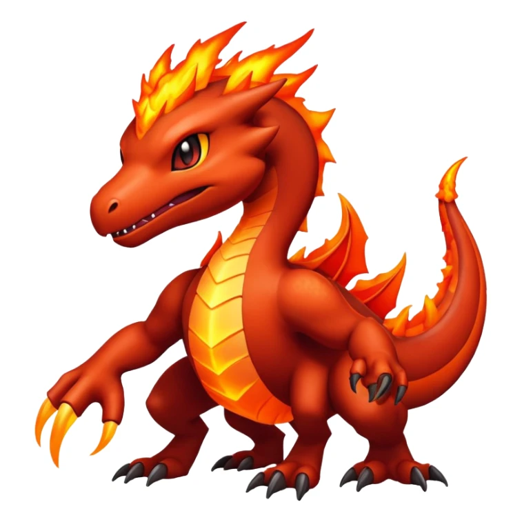  exotic glowing dark magma-drake-Fakémon-Pokémon-Vernid-creature sticker