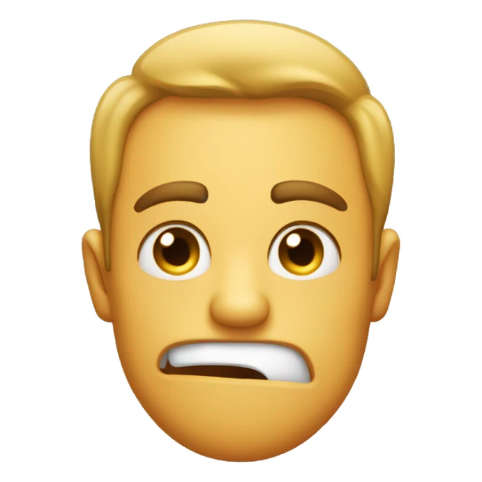 Normal emoji face being completely disgusted, kind of a snarky face sticker
