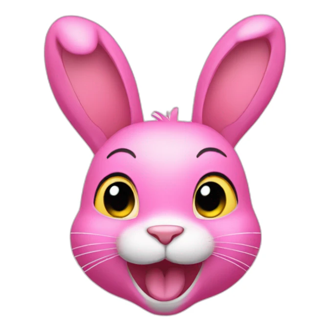 Pink rabbit winking wearing yellow tee shirt sticker