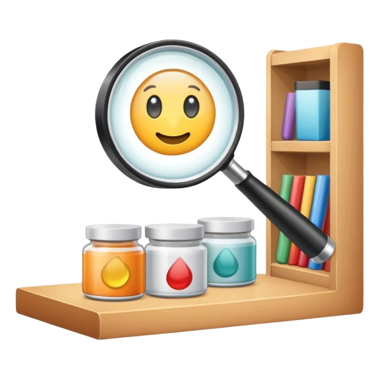 magnifying glass over product shelf searching for last item sticker