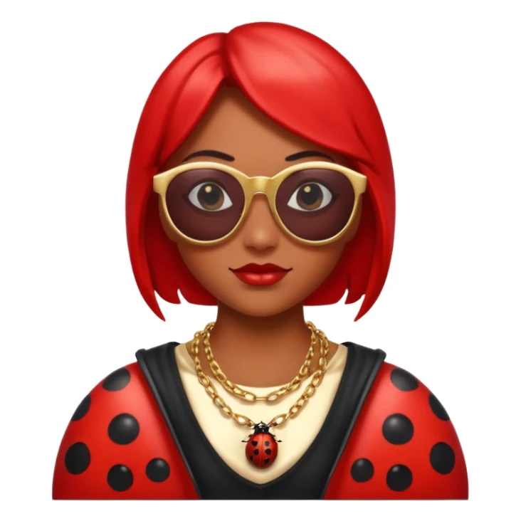 a ladybug thug with sunglasses and a necklace on sticker