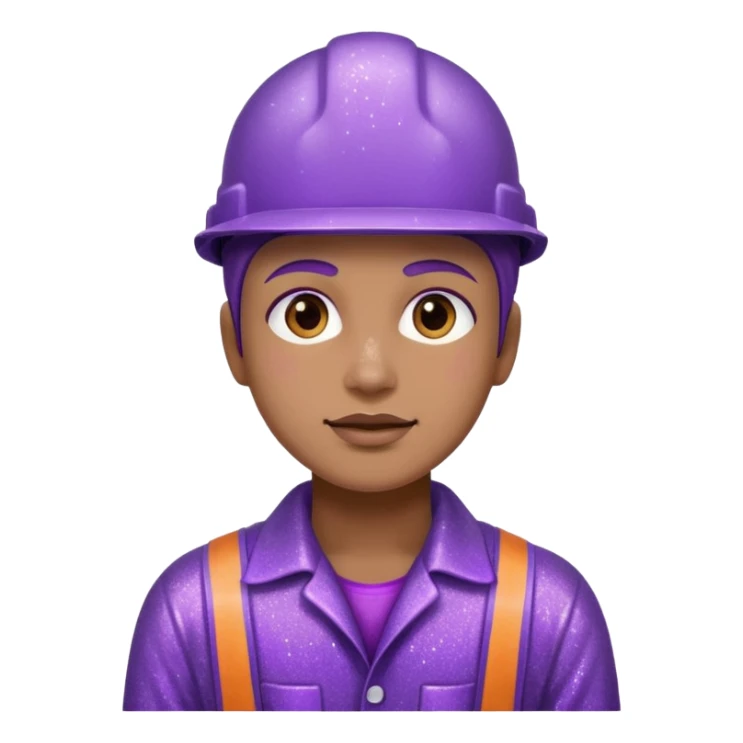 industrial worker wearing glitter purple glittery clothes sticker