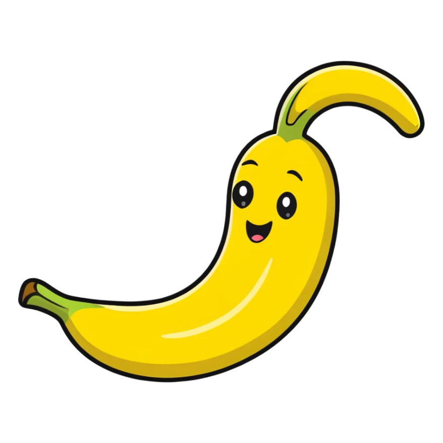 silly banana character slipping on its own peel sticker