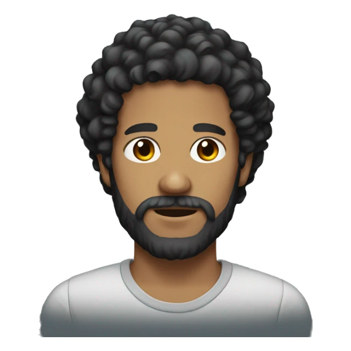 Man with dark curly hair and beard sticker