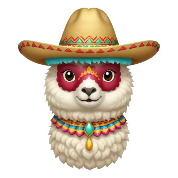 white alpaca wearing sombrero sticker