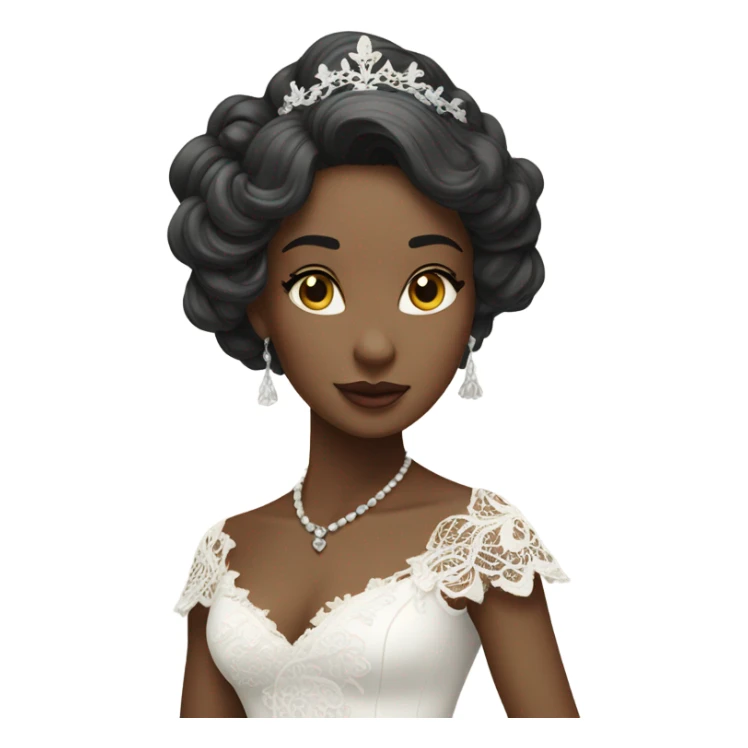 Princess with white dress, and dark hair sticker