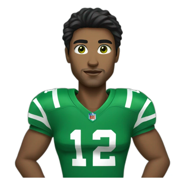Man football player green eyes black hair sticker