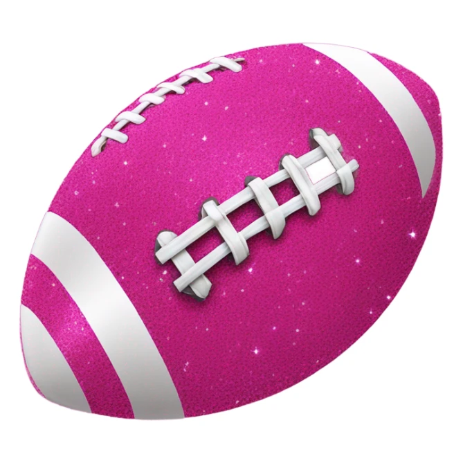 Hot pink glitter football with glitter  sticker