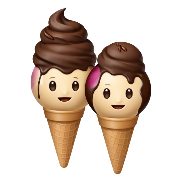 bolitas de helado de cafe con semilla de cafe minimalista  sticker