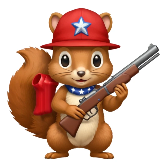 Squirrel with gun and Trump hat  sticker