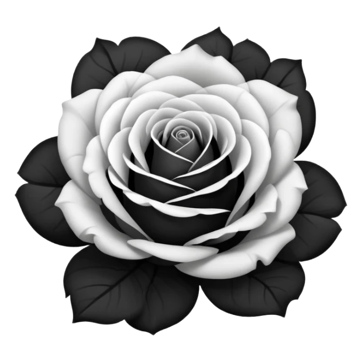 Black and white rose combine sticker