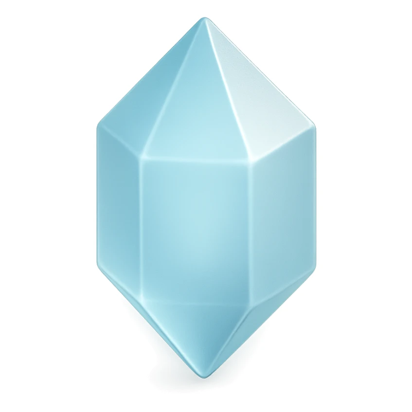 crystal icon with glass effect, 3D, subtle blue tint sticker
