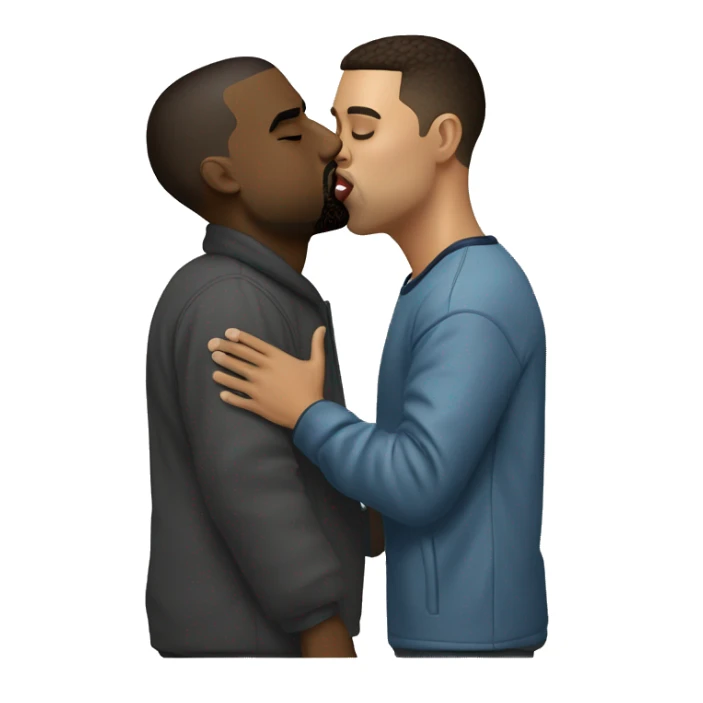 kanye west kissing ronaldo sticker