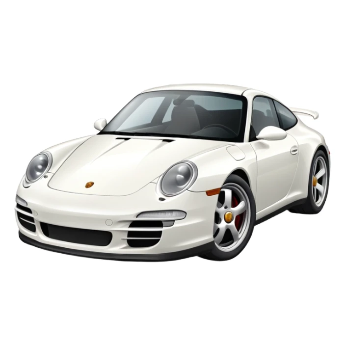 A white porsche 911 car emoji sticker