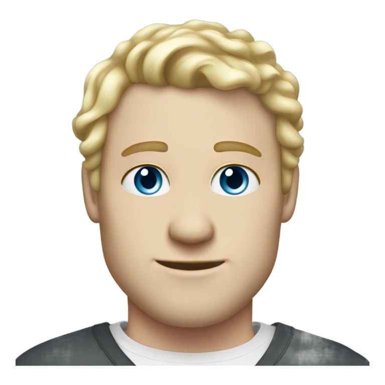 3/4 profile light curl blonde 30yo man blue eyed pale skin sticker