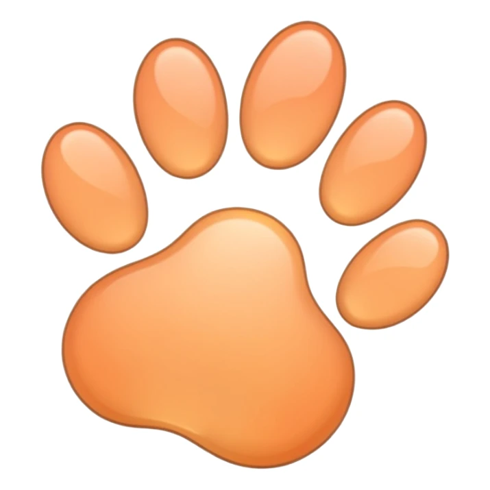 a very light pale pastel apricot pawprint sticker