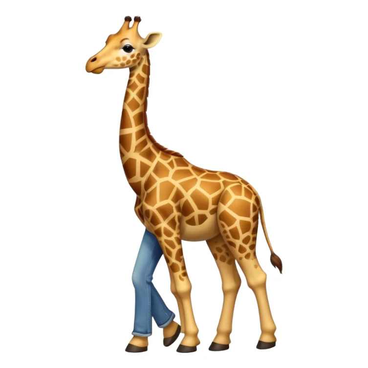 anthropomorphised giraffe wearing jeans and a t-shirt, walking upright sticker