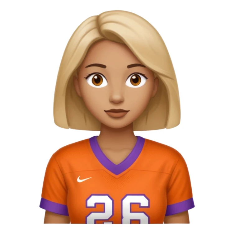 woman wearing a clemson tigers jersey sticker