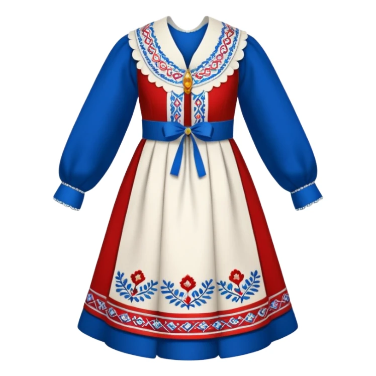 Traditional red blue and white Bunad dress sticker