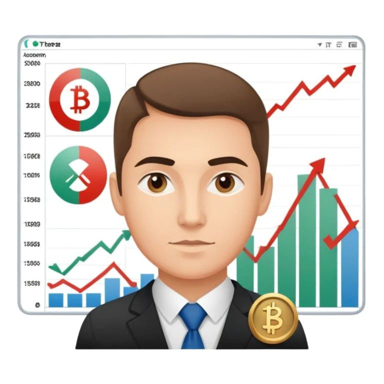 Professional MOEX trader with charts and Russian stock exchange symbols sticker