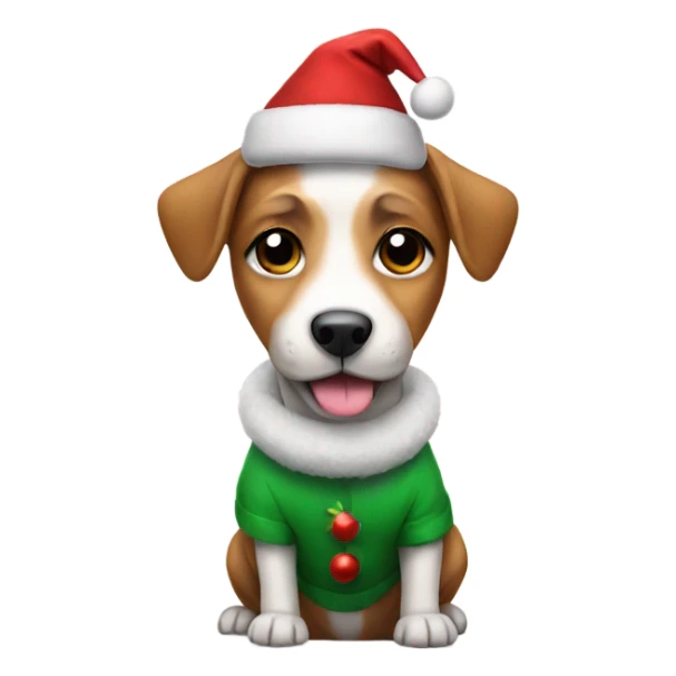 Dog wearing Christmas outfit  sticker