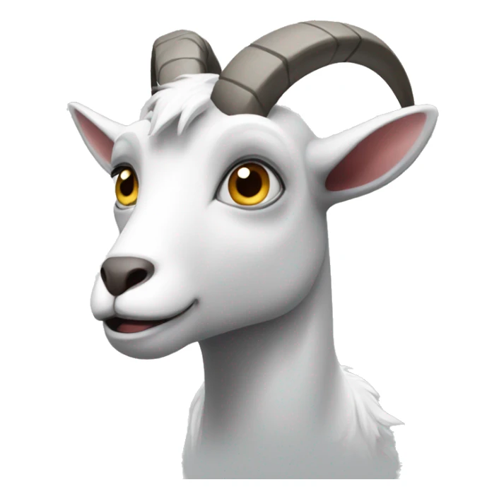 a grey and white goat that is plotting to take over the world sticker