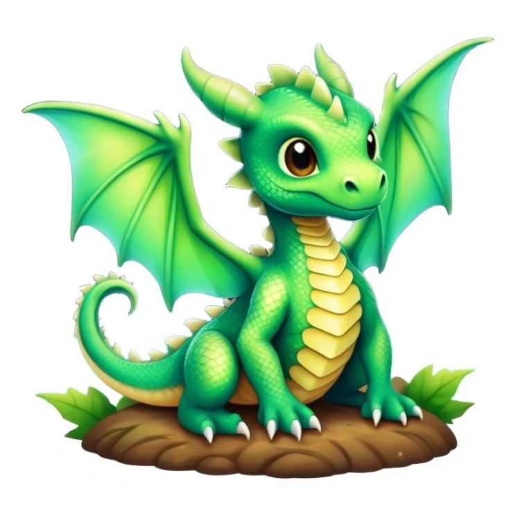 Airbrush painted image of a forest dragon hatchling under a deep galactic sky with luminescent wings spread against the stars sticker